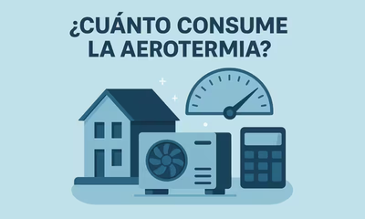 Un dibujo de una casa, una factura y un medidor de consumo.